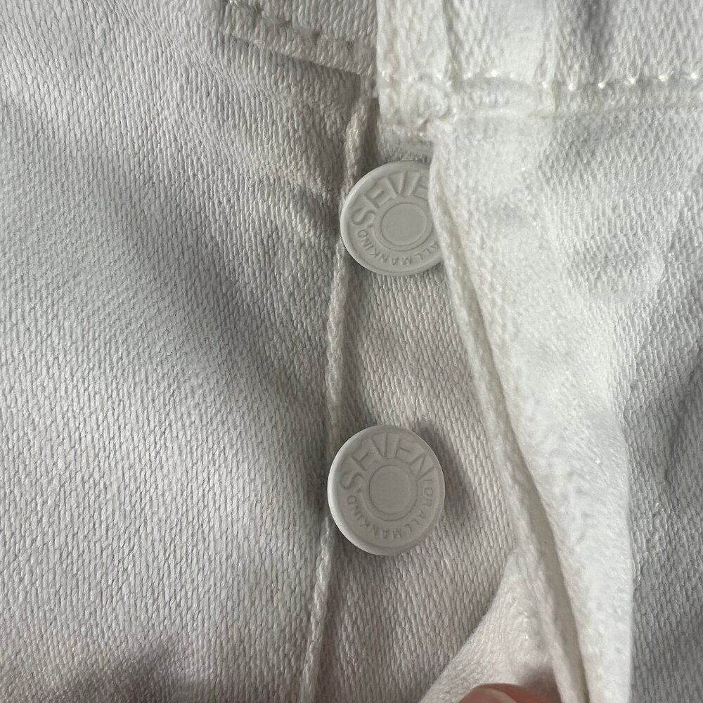 7 For All Mankind Jeans Women 34x28* Josefina Boyfriend Ankle White Denim Tag 30 - Picture 6 of 16